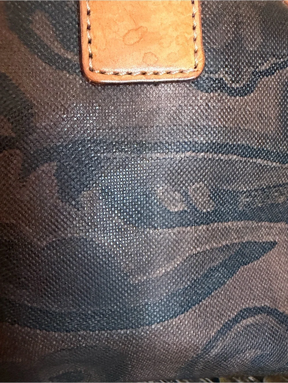 GIANFRANCO FERRE SMALL Patterned Dome Satchel -cognac LEATHER TRIM. VINTAGE
